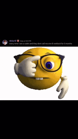 a yellow smiley face wearing glasses and a tweet that says idcluc12