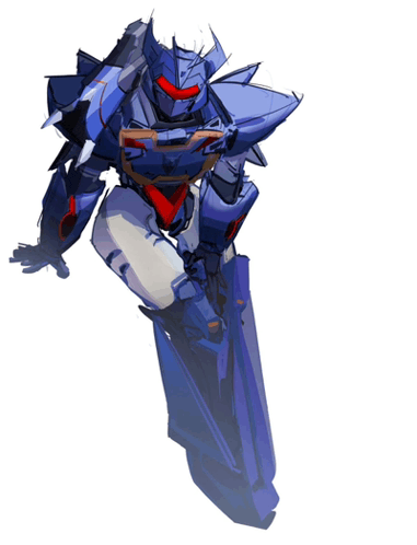 a drawing of a robot with a gun on its back