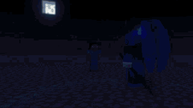a drawing of a person in a dark room