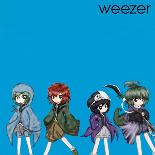 a weezer album cover features a group of anime girls