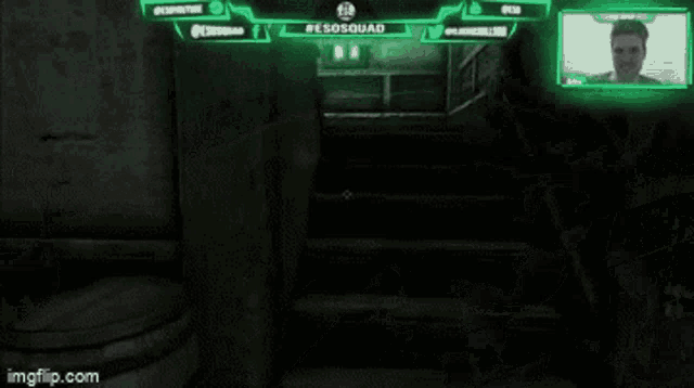 a screenshot of a video game with the words #esosquad