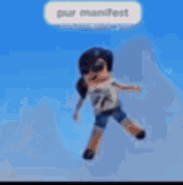 a cartoon character with a cowboy hat on is running in the air ..