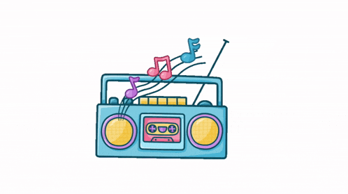 a cartoon drawing of a boombox with the words " tq for listening " below it