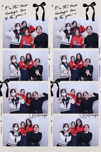 a group of girls posing for a picture with the words " it 's the most wonderful time of the year " on the bottom
