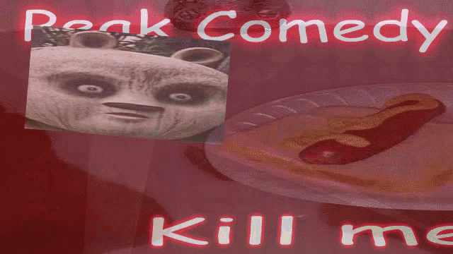 a poster for peak comedy shows a panda and a plate of food