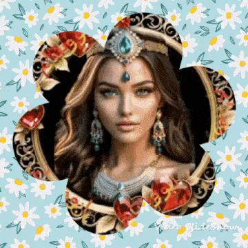 a picture of a woman in a flower frame with the words video slideshow below
