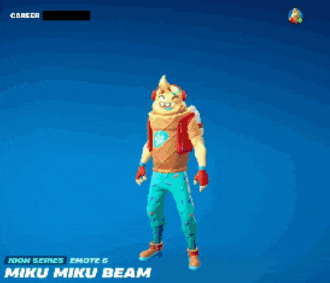a blue background with the words miku miku beam