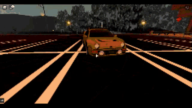 a yellow car is driving down a street with the words get real written above it