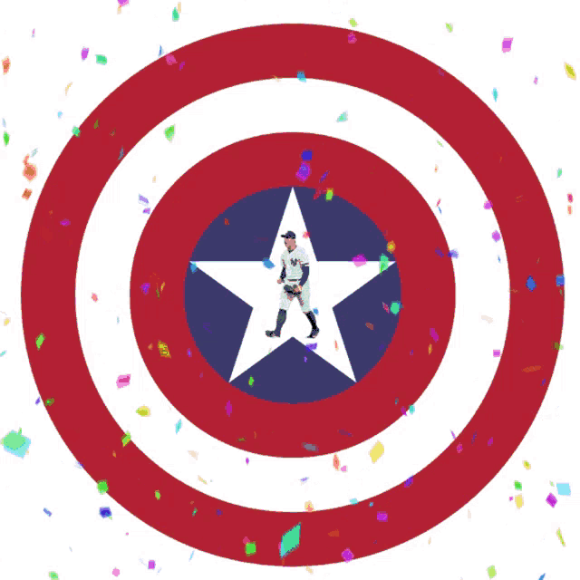 a picture of a baseball player in a circle with a star in the middle