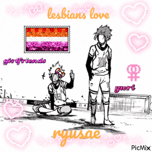 a black and white drawing of a man and a woman with the words lesbians love written on it
