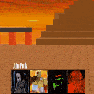 a screenshot of a video game with the name john pork at the top