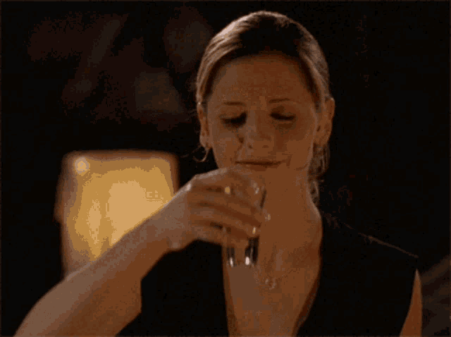 Buffy Drinking Alcohol GIF - Buffy Drinking Alcohol First Time Drinking GIFs