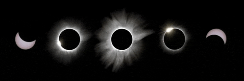 a sequence of images showing the stages of an eclipse