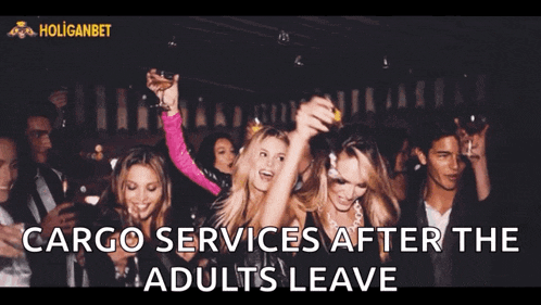 cargo services after the adults leave is written on a sign