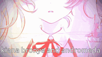 a drawing of a girl with the words kiana bronya and andromeda on the bottom
