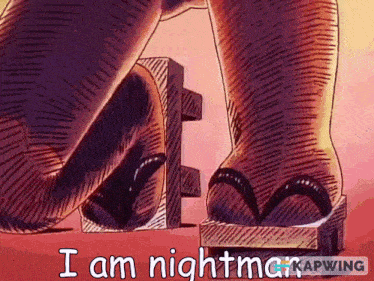 a drawing of a person with the words " i am nightmar "