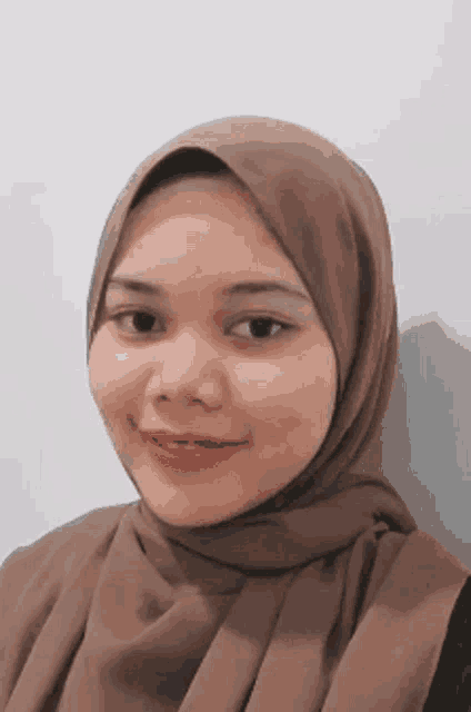 a woman wearing a hijab is smiling and looking at the camera .