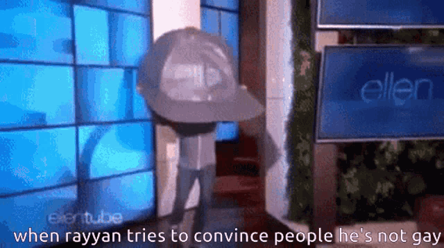 a video of rayyan tries to convince people he 's not gay on ellentube