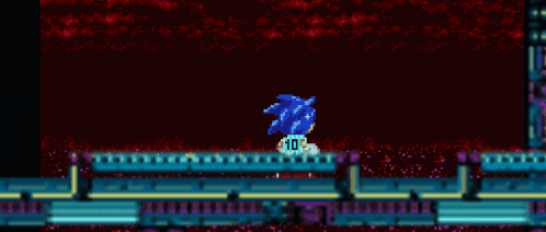 sonic the hedgehog in a video game with the number 10 on the screen
