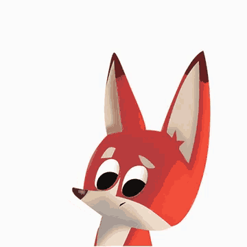 a cartoon fox is holding a blue flower