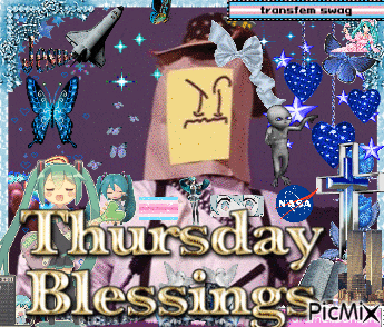 a collage of images with the words thursday blessings in the middle