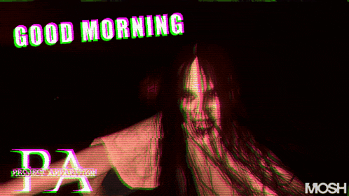 a picture of a woman with long hair and the words good morning
