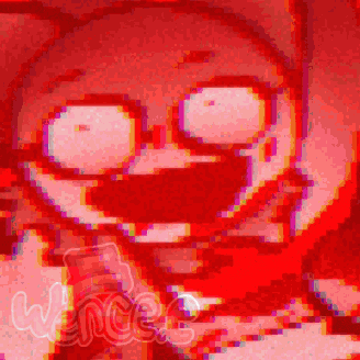 a pixelated image of a person 's face with the word wence on the bottom