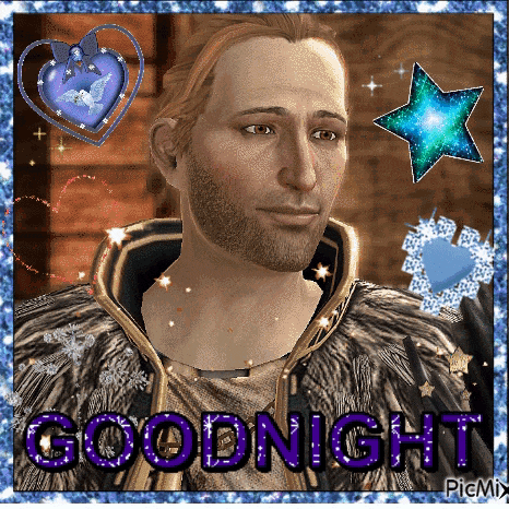 a picture of a man with the words goodnight in the corner