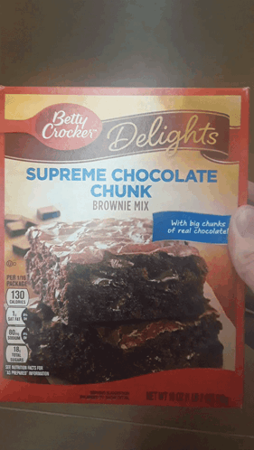 Betty Crocker Delights Supreme Chocolate Chunk Brownie Mix GIF - Betty Crocker Delights Supreme Chocolate Chunk Brownie Mix Brownie Mix GIFs