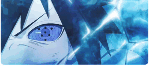 a close up of a person 's eyes with a purple pupil