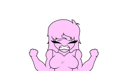 a cartoon character with glasses is flexing her muscles