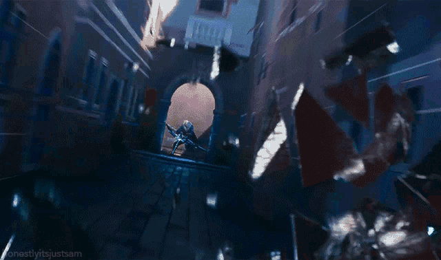 a video game character with blue lightning coming out of his hand