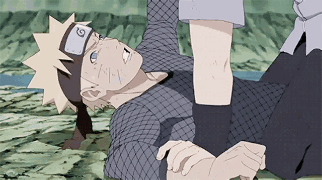 a cartoon of a man laying on the ground with the letter o on his head