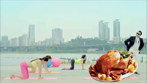 Get In Mah Belly GIF - Thanksgiving Turkey Gangnam Style GIFs