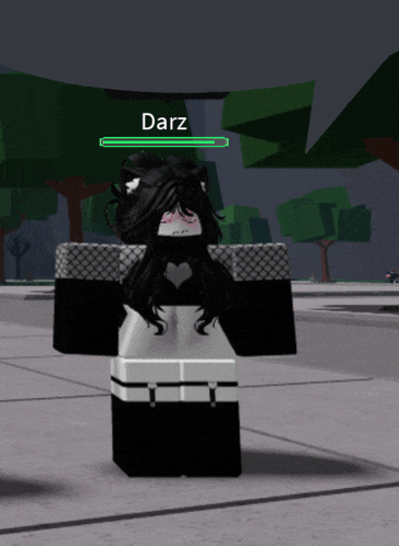 a girl in a video game with darz on her head