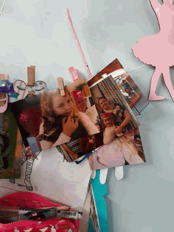 a bunch of pictures on a table including one that says ' amanda '