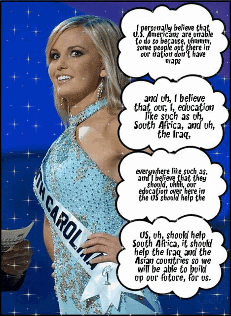 a woman in a blue dress with the word carolina on the waist