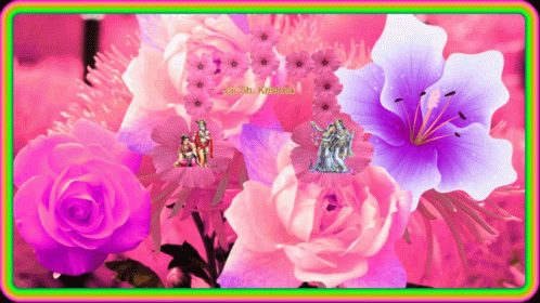 Jai Sh Krishna Floating GIF - Jai Sh Krishna Floating Flowers GIFs