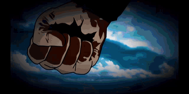 a person 's feet are visible against a dark blue sky with clouds