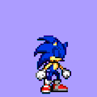 a pixel art of sonic the hedgehog surrounded by rings