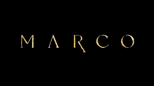 a black background with the word marco written in gold letters