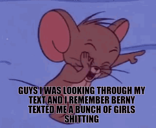 jerry from tom and jerry is laughing while pointing