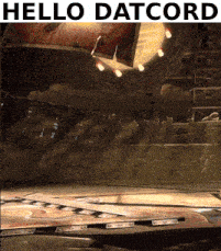 a picture of a stage with the words hello datcord written above it
