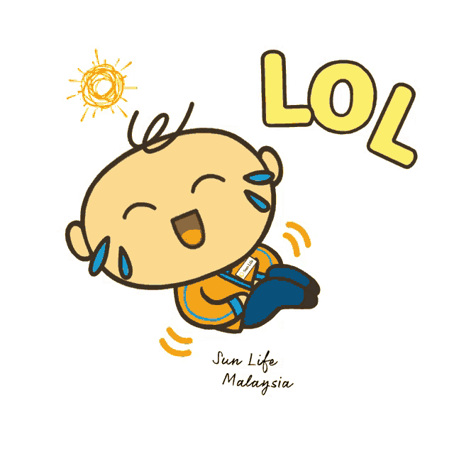 a cartoon of a baby crying with the word lol written above it