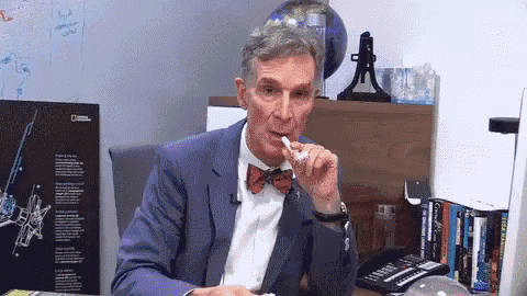 Sarcastic Celebration GIF - Bill Nye Party Horn Confetti GIFs