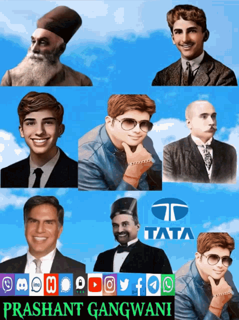 a collage of men with a blue sky in the background and the name prashant gangwani at the bottom