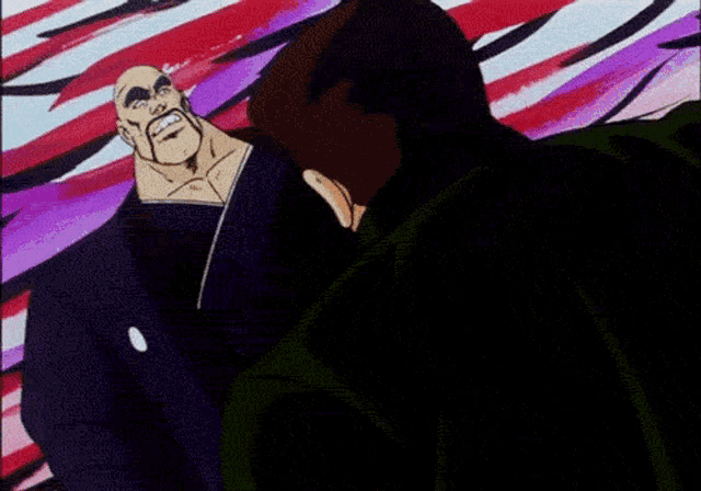 a cartoon of a man being punched in the face by another man