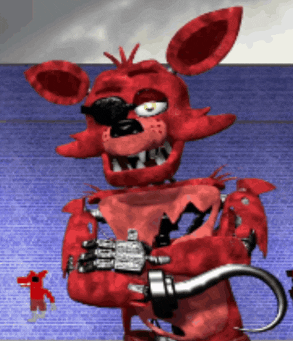 a cartoon of a red fox with sunglasses and a hook