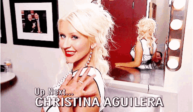 a picture of christina aguilera is displayed