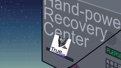 a hand-powel recovery center sign with a picture of a man on it